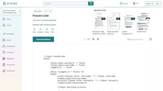 
                            1. Pseudo Code | Login | Password - Scribd