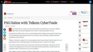 
                            11. PSG Online with Telkom CyberTrade | ITWeb