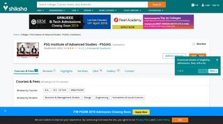 
                            8. PSGIAS - PSG Institute of Advanced Studies, Coimbatore - Courses ...