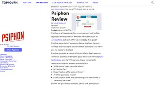 
                            11. Psiphon Review (Ranked #65 Out of 85 VPNs Tested) | Top10VPN.com