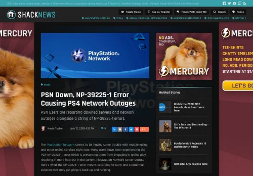 
                            5. PSN Down, NP-39225-1 Error Causing PS4 Network Outages ...