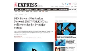 
                            7. PSN Down - PlayStation Network NOT WORKING as online service hit ...