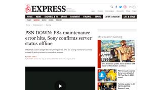 
                            9. PSN DOWN: PS4 maintenance error hits, Sony confirms server status ...