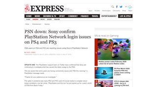 
                            13. PSN down: Sony confirm PlayStation Network login issues on PS4 ...