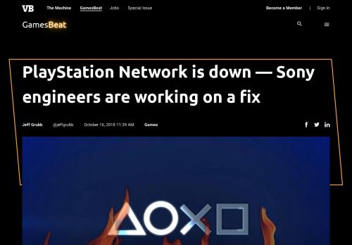
                            13. PSN is down -- Sony engineers are working on a fix | VentureBeat