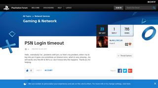 
                            1. PSN Login timeout - PlayStation Forum