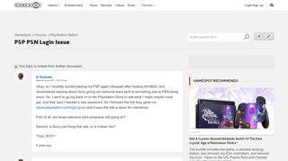 
                            7. PSP PSN Login Issue - PlayStation Nation - GameSpot
