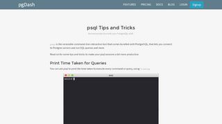 
                            12. psql Tips and Tricks - pgDash