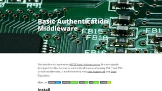 
                            8. PSR-7 and PSR-15 Basic Authentication Middleware - Mika Tuupola