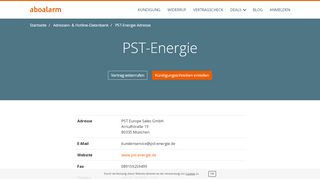 
                            6. PST-Energie Kündigungsadresse und Kontaktdaten - Aboalarm