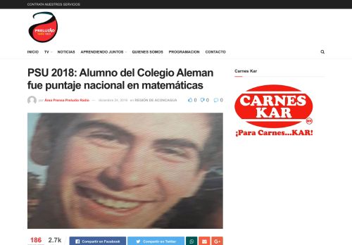 
                            13. PSU 2018: Alumno del Colegio Aleman fue puntaje nacional en ...