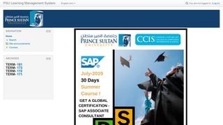 
                            7. PSU Learning Management System - Prince Sultan University