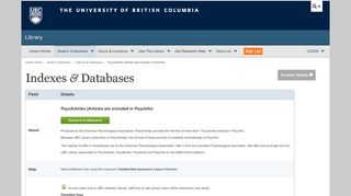 
                            11. PsycARTICLES (included in PsycINFO) - Indexes & Databases | UBC ...