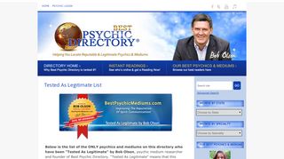 
                            9. Psychics and Mediums Tested as Legitimate List by Bob Olson