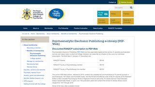 
                            7. Psychoanalytic Electronic Publishing | RANZCP