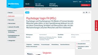 
                            10. Psychologe/-login FH (MSc) - berufsberatung.ch