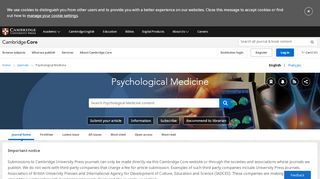 
                            10. Psychological Medicine | Cambridge Core - Cambridge University Press