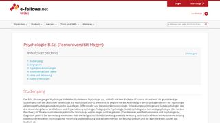 
                            8. Psychologie B.Sc. (Fernuniversität Hagen) – e-fellows.net wiki