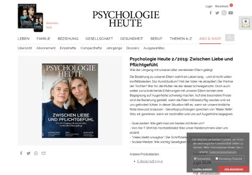 
                            4. Psychologie Heute 2/2019: Zwischen Liebe und Pflichtgefühl
