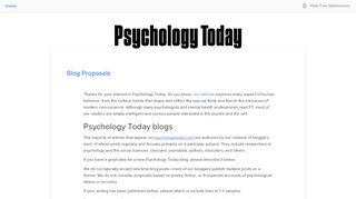 
                            10. Psychology Today Submission Manager - Blog Proposals