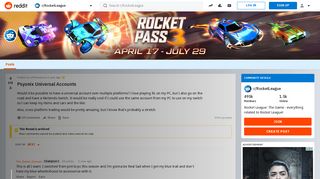 
                            8. Psyonix Universal Accounts : RocketLeague - Reddit
