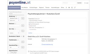 
                            13. PsyOnline: Kutschera Gundl Dr. - Persönlichkeits-Trainerin, Klinische ...