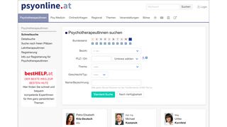 
                            4. PsyOnline: PsychotherapeutInnen