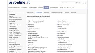
                            11. PsyOnline: Psychotherapie-Themen