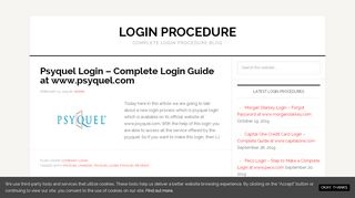 
                            6. Psyquel linkedin | Login Procedure