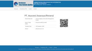 
                            7. PT. Asuransi Jiwasraya (Persero) - PSE Kominfo