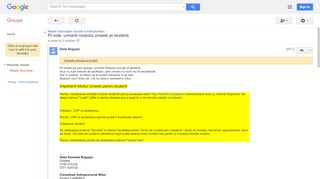 
                            12. Pt note, urmariti modulul uniweb pt studenti - Google Groups