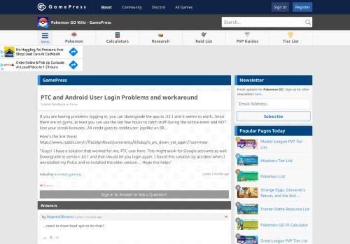 
                            13. PTC and Android User Login Problems and workaround | Pokemon ...