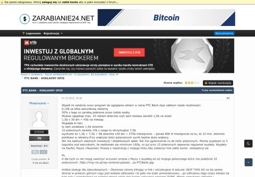 
                            4. PTC BANK - DOKŁADNY OPIS - Forum - Zarabianie - Zarabianie24.net