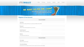 
                            2. PTC Wallet : Register A Free Account