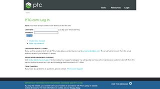 
                            2. PTC.com: Log In - PTC eSupport