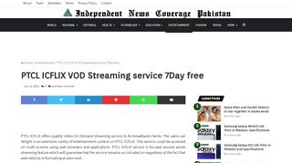 
                            7. PTCL ICFLIX VOD Streaming service |7Day free - INCPak