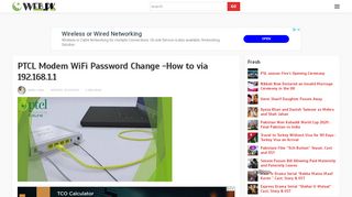 
                            10. PTCL Modem WiFi Password Change -How to via 192.168.1.1 | Web.pk
