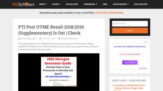 
                            8. PTI Post UTME Result 2018/2019 (Supplementary) Is Out | Check