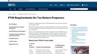 
                            2. PTIN Requirements for Tax Return Preparers | Internal Revenue Service