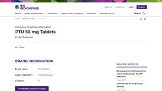 
                            12. PTU Tablets - NPS MedicineWise