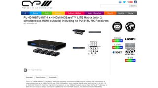 
                            13. PU-424HBTL-KIT - 4 x 4 HDMI HDBaseT™ LITE Matrix ... - CYP Europe