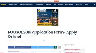 
                            6. PU USOL 2019 Application Form- Apply Online! | AglaSem Admission