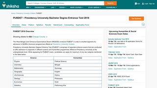 
                            2. PUBDET 2018 Exam: Registration, Syllabus, Results, Dates at Shiksha