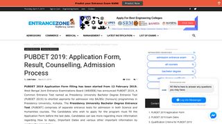 
                            9. PUBDET 2019: Application Form, Result, Counselling, Admission ...