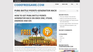 
                            1. PUBG Battle Points Generator Hack - CodeFreeGame.Com