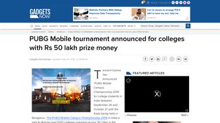 
                            8. PUBG Mobile tournament announced for colleges with ... - Gadgets Now