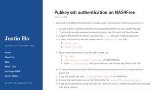 
                            4. Pubkey ssh authentication on NAS4Free · Justin Ho