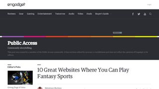 
                            13. Public Access - 10 Great Websites Where You Can Play Fantasy Sports