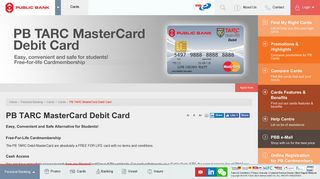 
                            10. Public Bank Berhad - PB TARC MasterCard Debit Card
