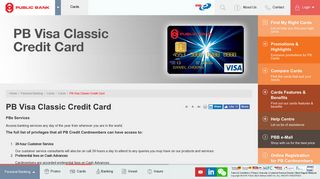 
                            3. Public Bank Berhad - PB Visa Classic Credit Card
